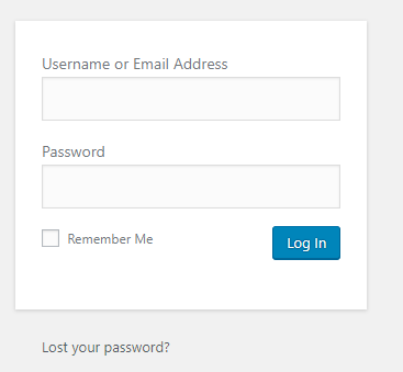 Website login username and password