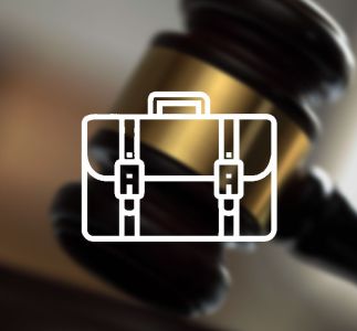 VIEWS Digital Marketing Agency for Niche Retail Industry - image of a gavel on a desk with a briefcase drawing overlay.