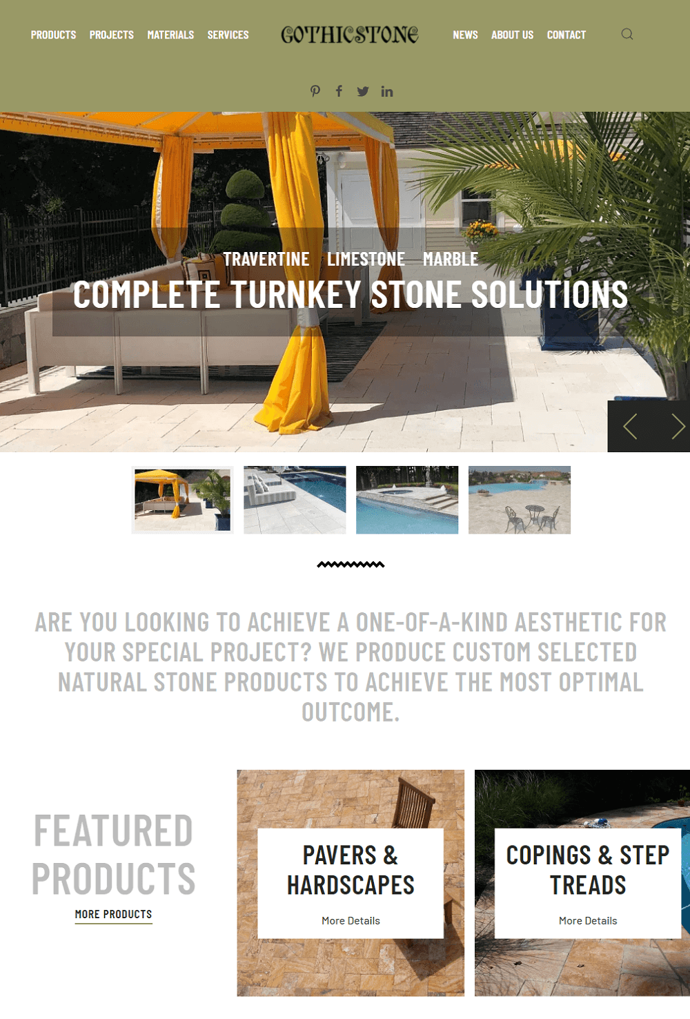 Gothic Stone Home Page | web design projects | VIEWS Digital Marketing