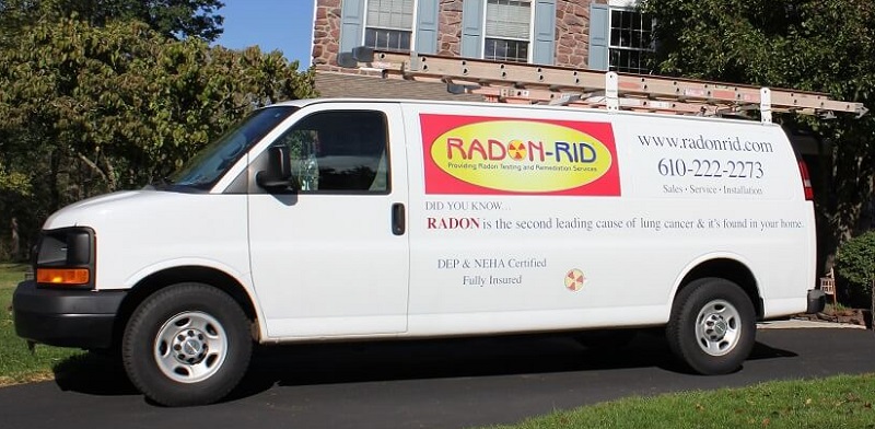 Radon-Rid Van in Front of a Home - Radon-Rid, LLC