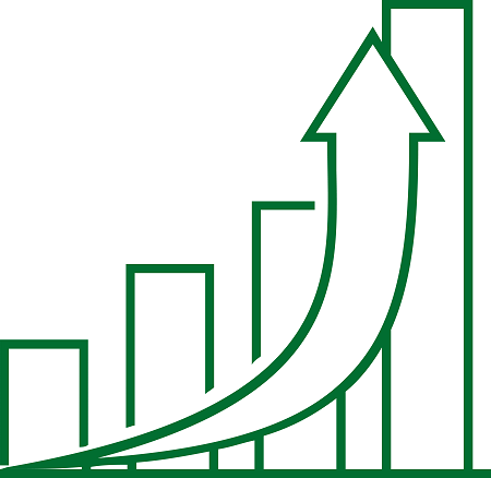 Graphic icon of bar chart increasing | 2024 digital marketing strategy | VIEWS Digital Marketing