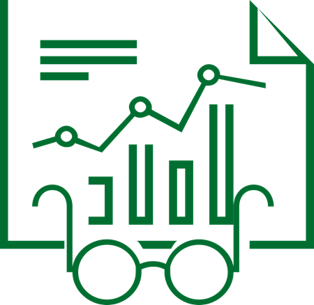 Graphic of chart with glasses in front of it | competitive analysis seo strategy | VIEWS Digital Marketing