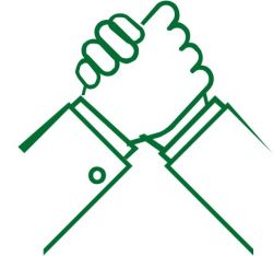 Graphic icon of 2 hands holding | Benefits of marketing automation